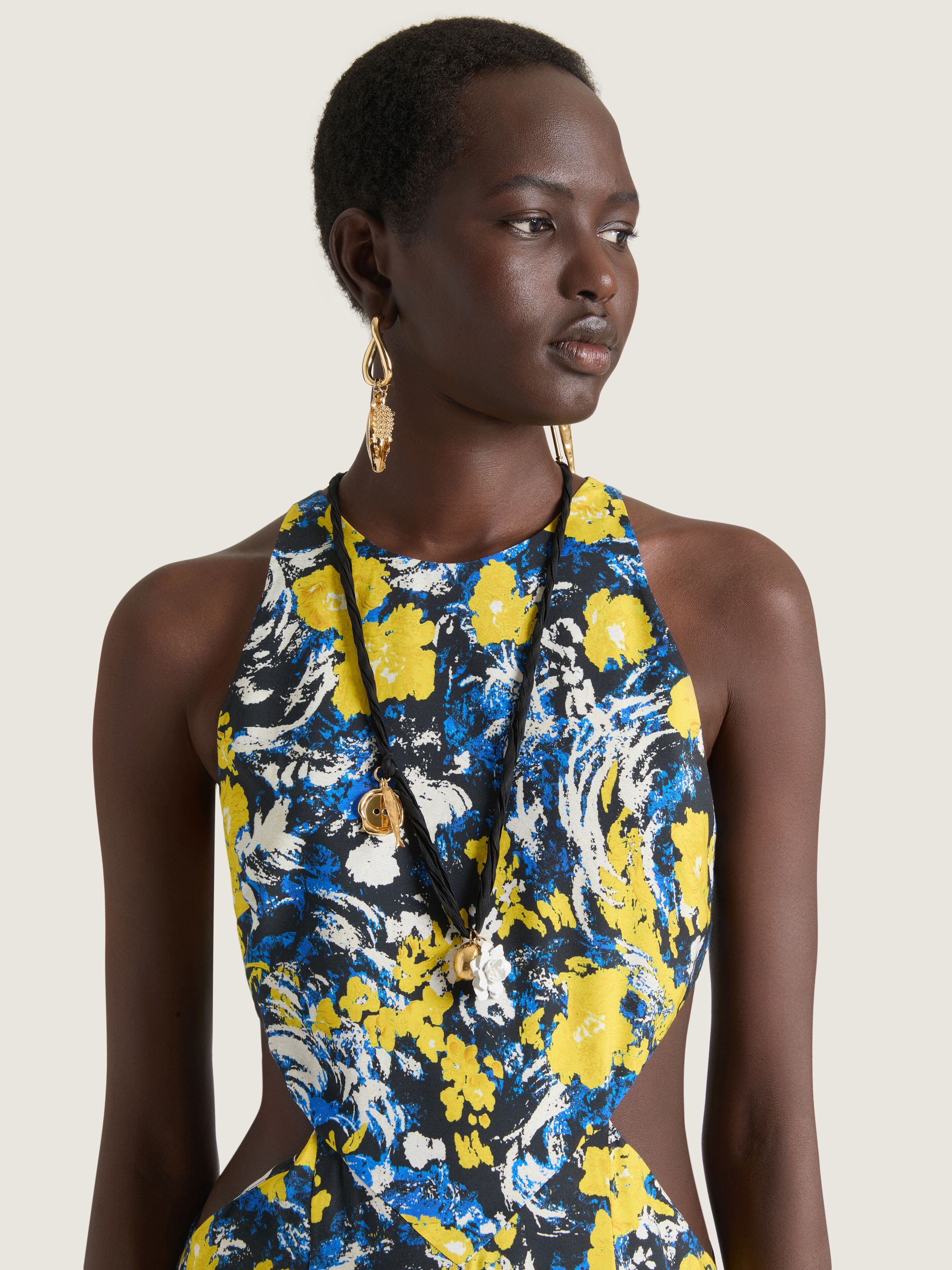 ラッキーチャーム シルク&メタル&エナメル ネックレス